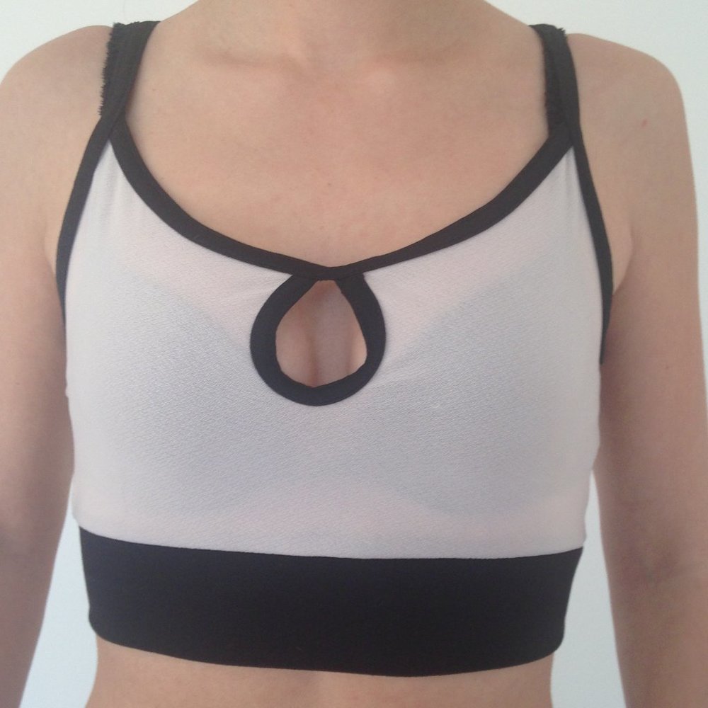 *5/$25* Peach Sheer Key Hole Crop Top